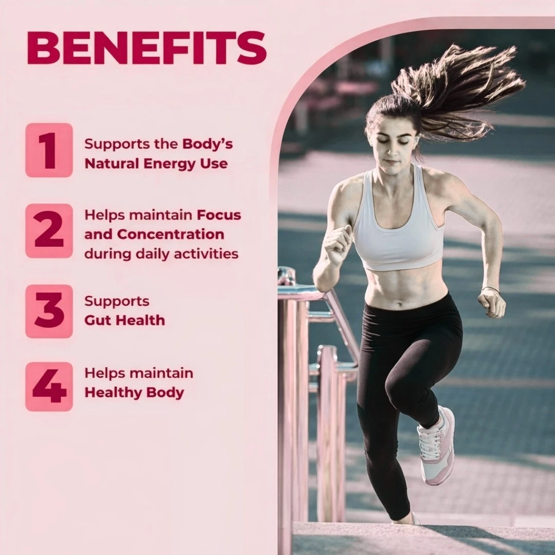 The seller's benefits panel for Alka Melt Drops, four numbered support lines beside a runner